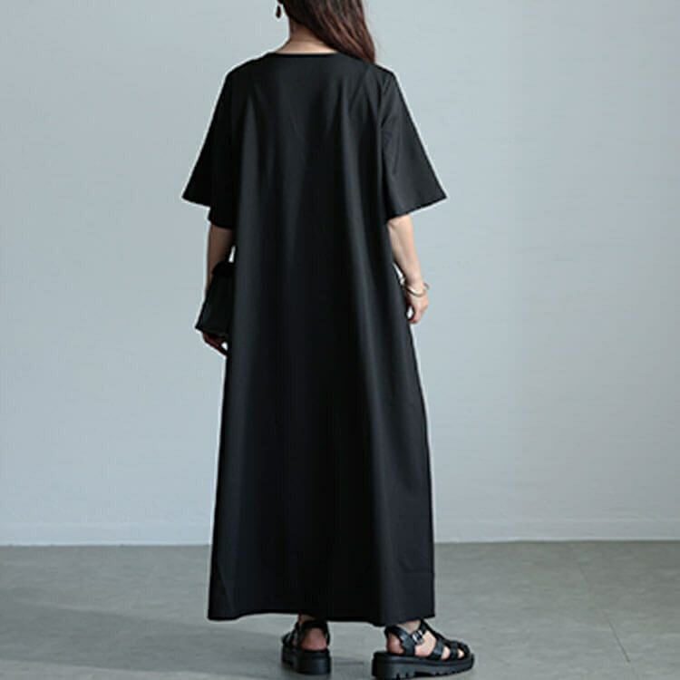 大きいサイズ レディース ラメツイード切り替えVネックワンピース　maru-30041