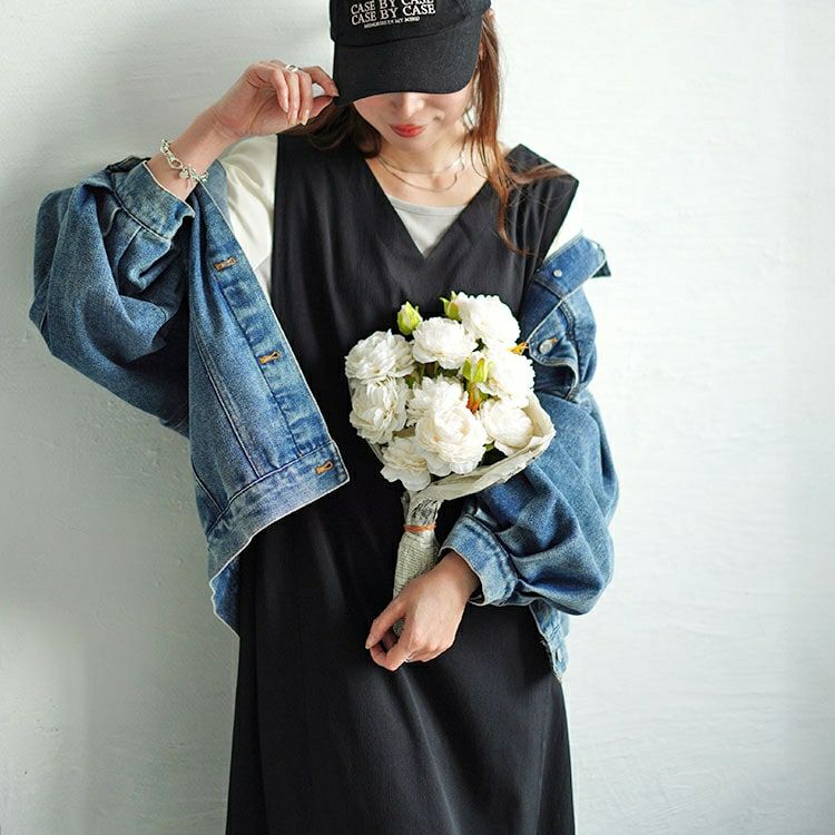 大きいサイズ レディース 楊柳前後2wayドロストジャンパースカート　fem-497