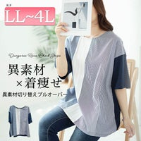 大きいサイズ レディース 異素材切り替えプルオーバー　cast-1644007 【メール便可】