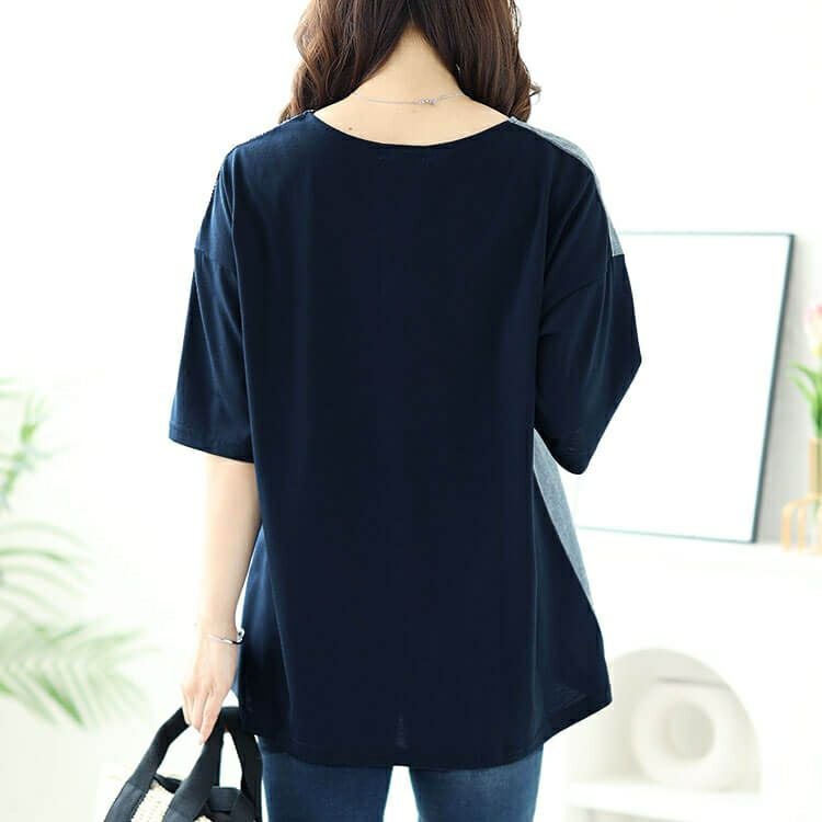 大きいサイズ レディース 異素材切り替えプルオーバー　cast-1644007 【メール便可】