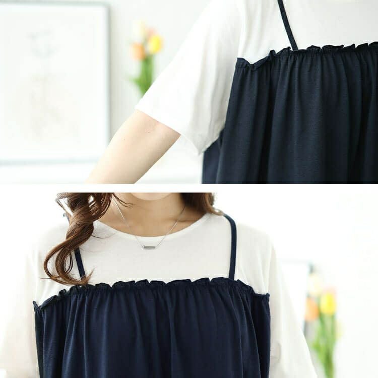 大きいサイズ レディース Tシャツドッキングキャミワンピース　cast-5544016 【メール便可】