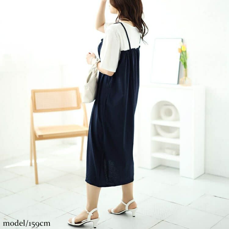 大きいサイズ レディース Tシャツドッキングキャミワンピース　cast-5544016 【メール便可】