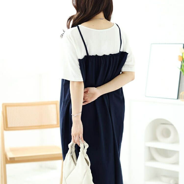 大きいサイズ レディース Tシャツドッキングキャミワンピース　cast-5544016 【メール便可】