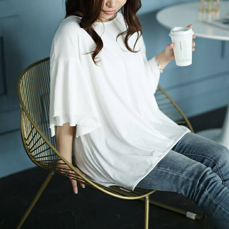 大きいサイズ レディース 裾タックティアードスリーブプルオーバー　cast-5544036 【メール便可】