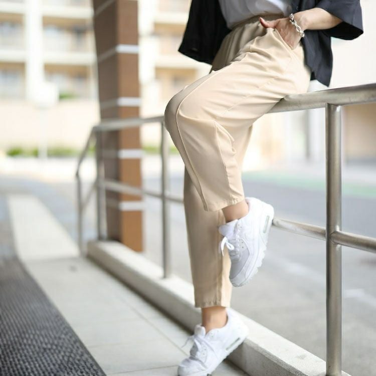 大きいサイズ レディース センターラインテーパードパンツ　goldy-1529 【メール便可】