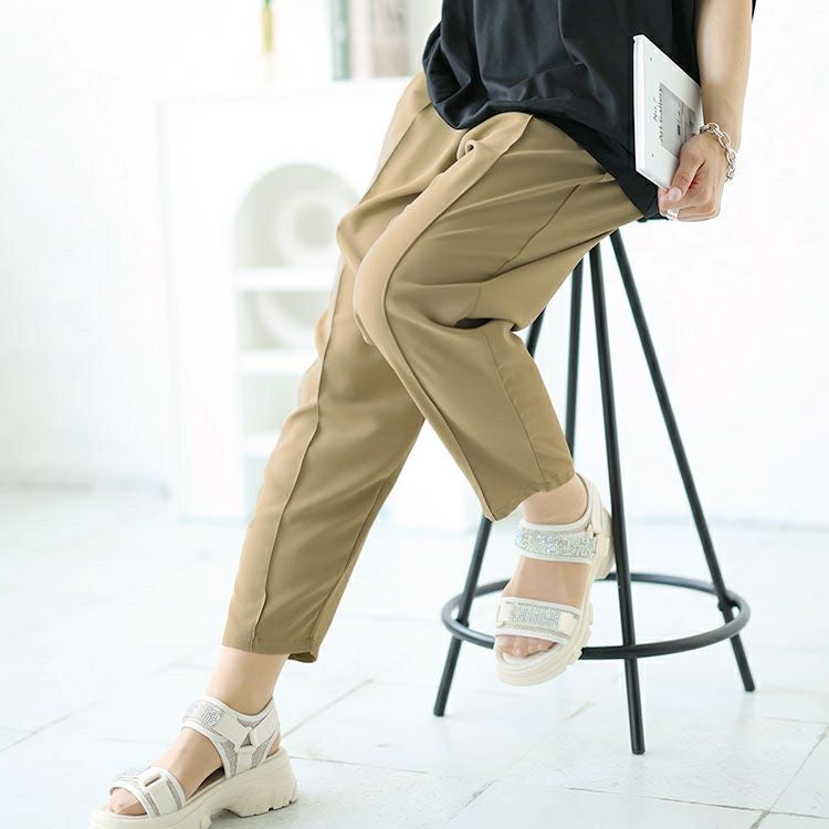 大きいサイズ レディース センターラインテーパードパンツ　goldy-1529 【メール便可】