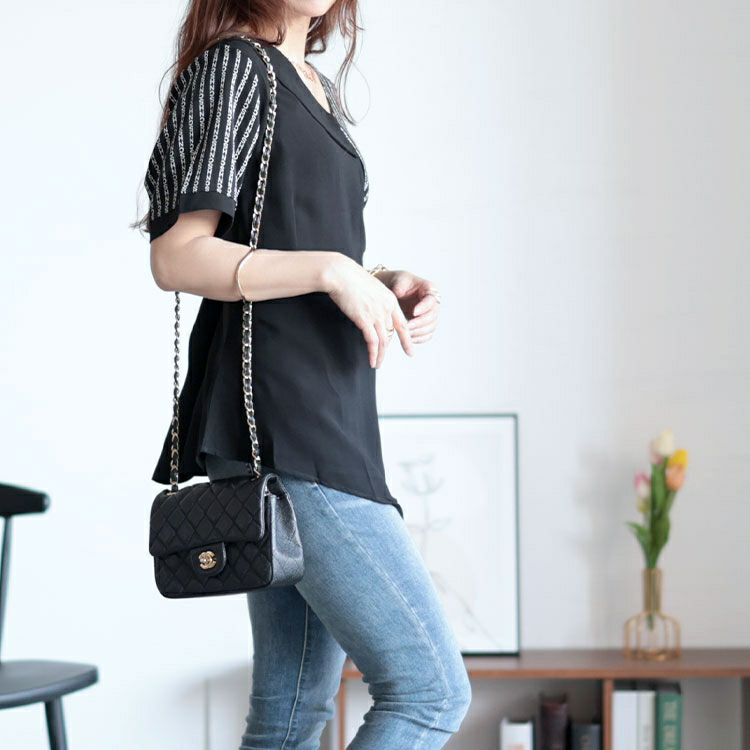 大きいサイズ レディース 柄切替えアシンメトリートップス　goldy-1525 【メール便可】