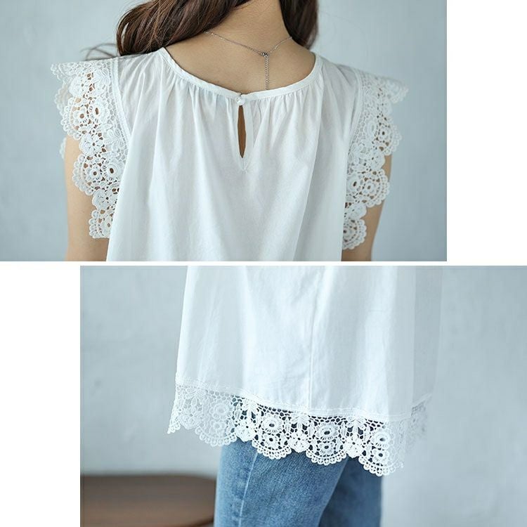 大きいサイズ レディース レース使いギャザープルオーバー　nh240350 【メール便可】