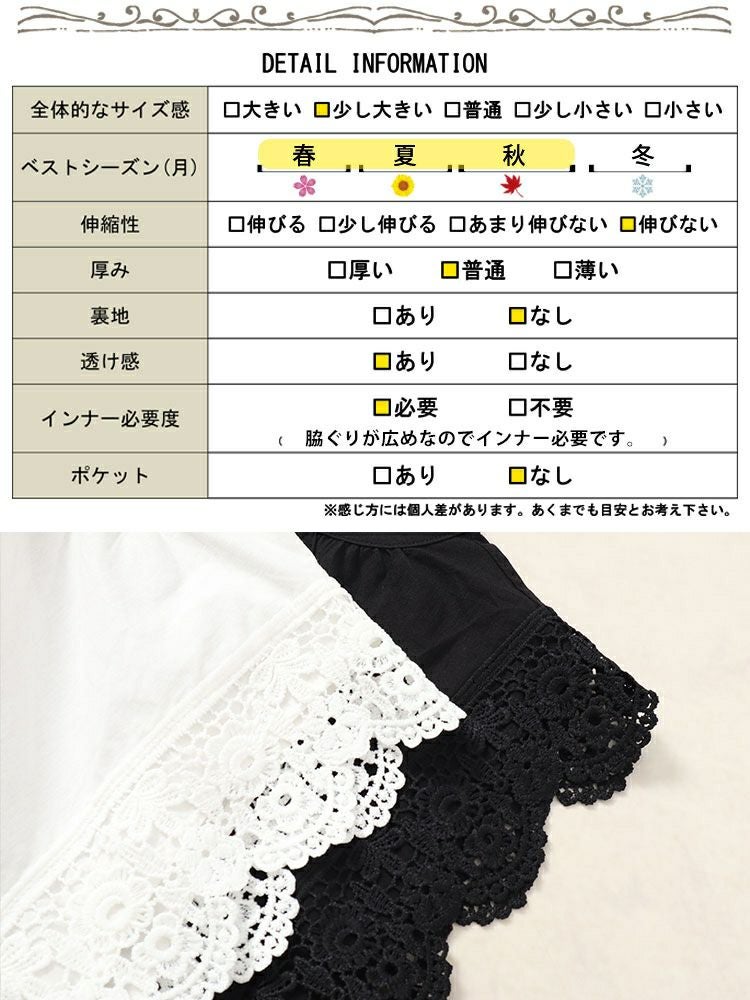 大きいサイズ レディース レース使いギャザープルオーバー　nh240350 【メール便可】