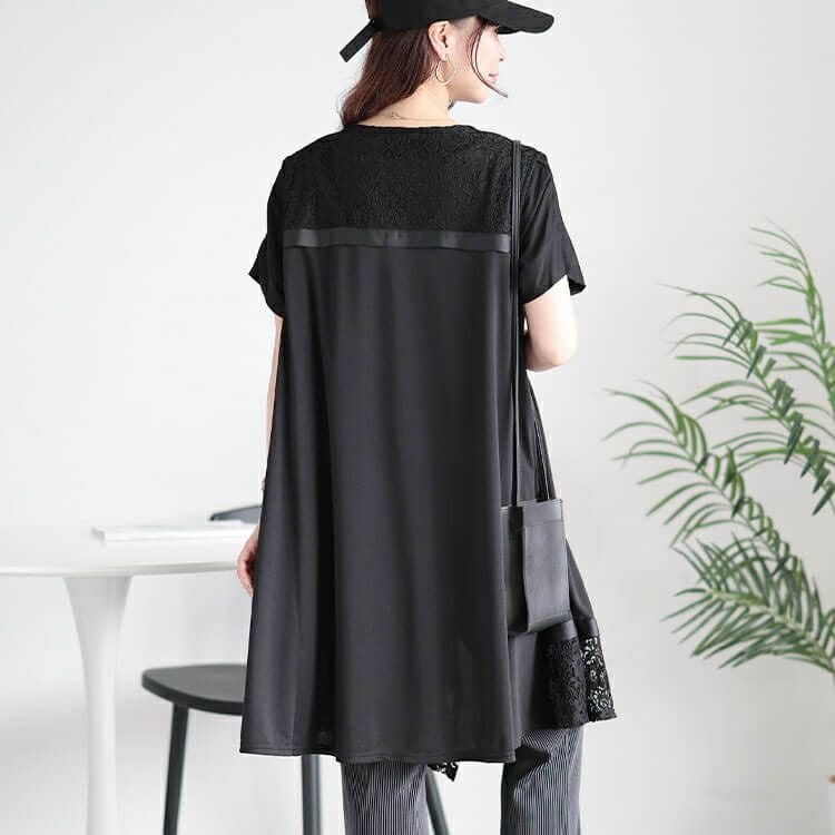 大きいサイズ レディース レース切り替えジレ　tog-1001