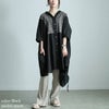 大きいサイズ レディース エスニック刺繍Vネックインド綿チュニック　kt-24mi2 【メール便可】 ブラック