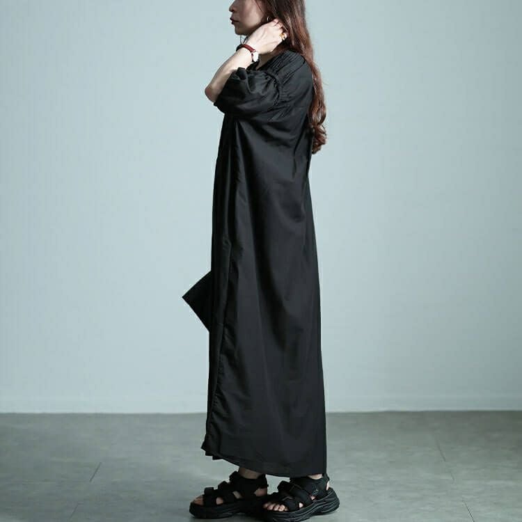 大きいサイズ レディース インド綿ピンタックバルーンスリーブワンピース　kt-24mi1 【メール便可】