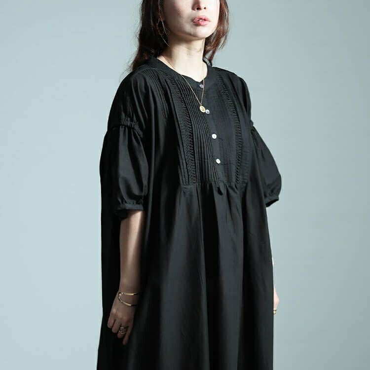 大きいサイズ レディース インド綿ピンタックバルーンスリーブワンピース　kt-24mi1 【メール便可】