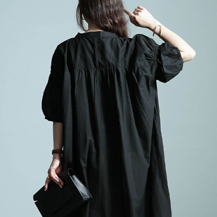 大きいサイズ レディース インド綿ピンタックバルーンスリーブワンピース　kt-24mi1 【メール便可】