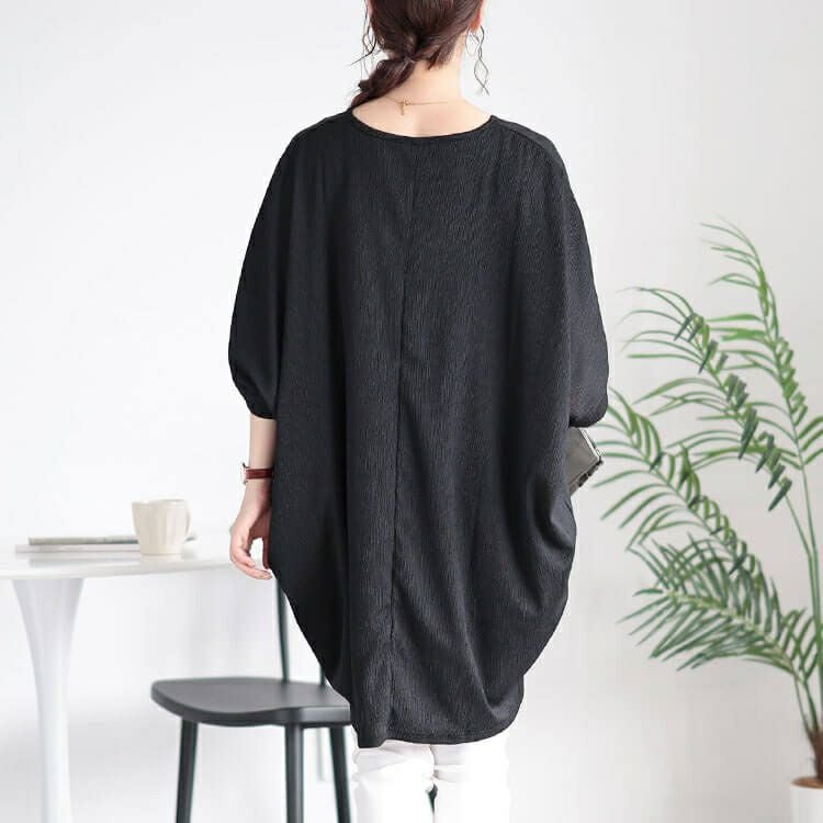 大きいサイズ レディース 楊柳Vネックドルマンチュニック　kt-7824700 【メール便可】