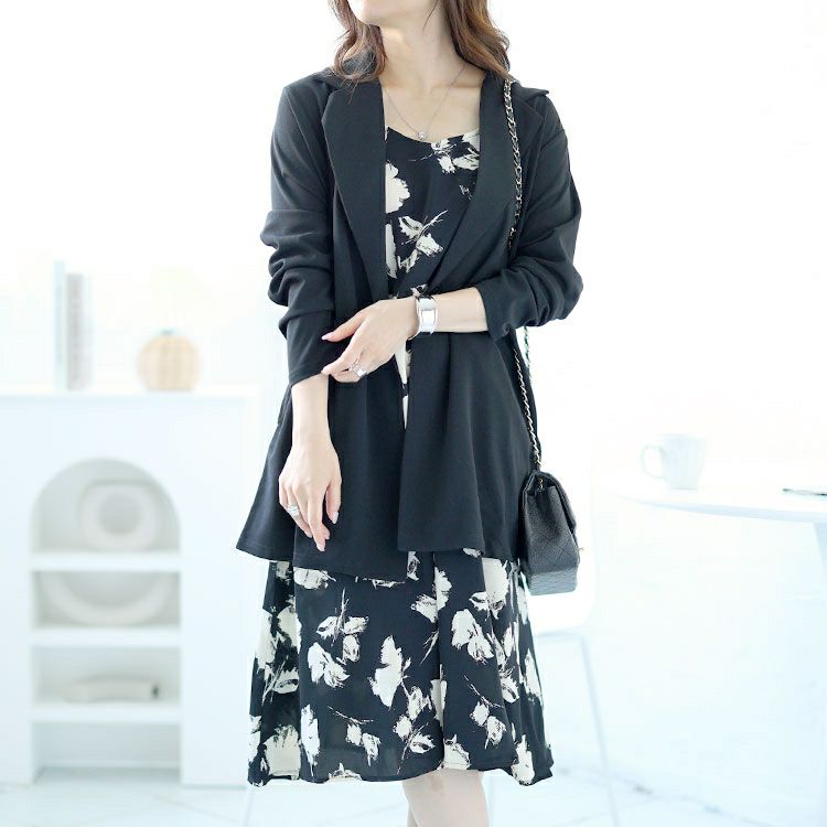 大きいサイズ レディース 花柄Aラインキャミソールワンピース　goldy-1530 【メール便可】