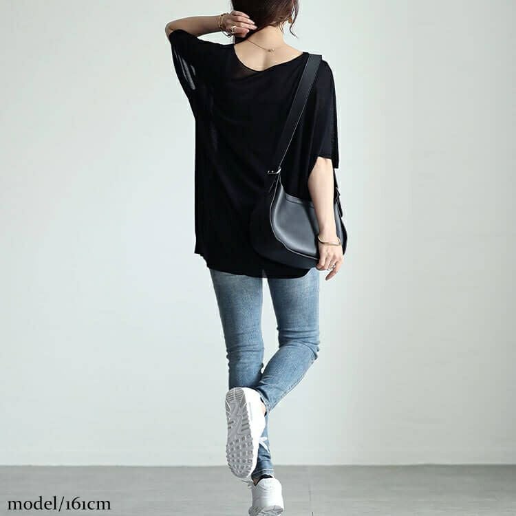 大きいサイズ レディース 編み切り替えドルマンニットプルオーバー　fem-490