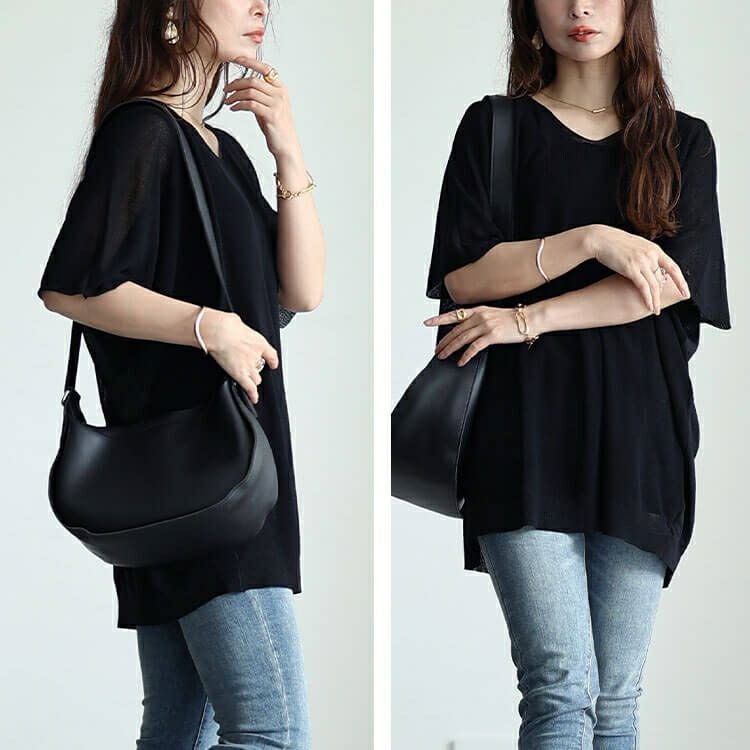 大きいサイズ レディース 編み切り替えドルマンニットプルオーバー　fem-490