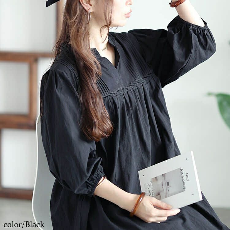 大きいサイズ レディース ピンタックコットンティアードワンピース　maru-30015