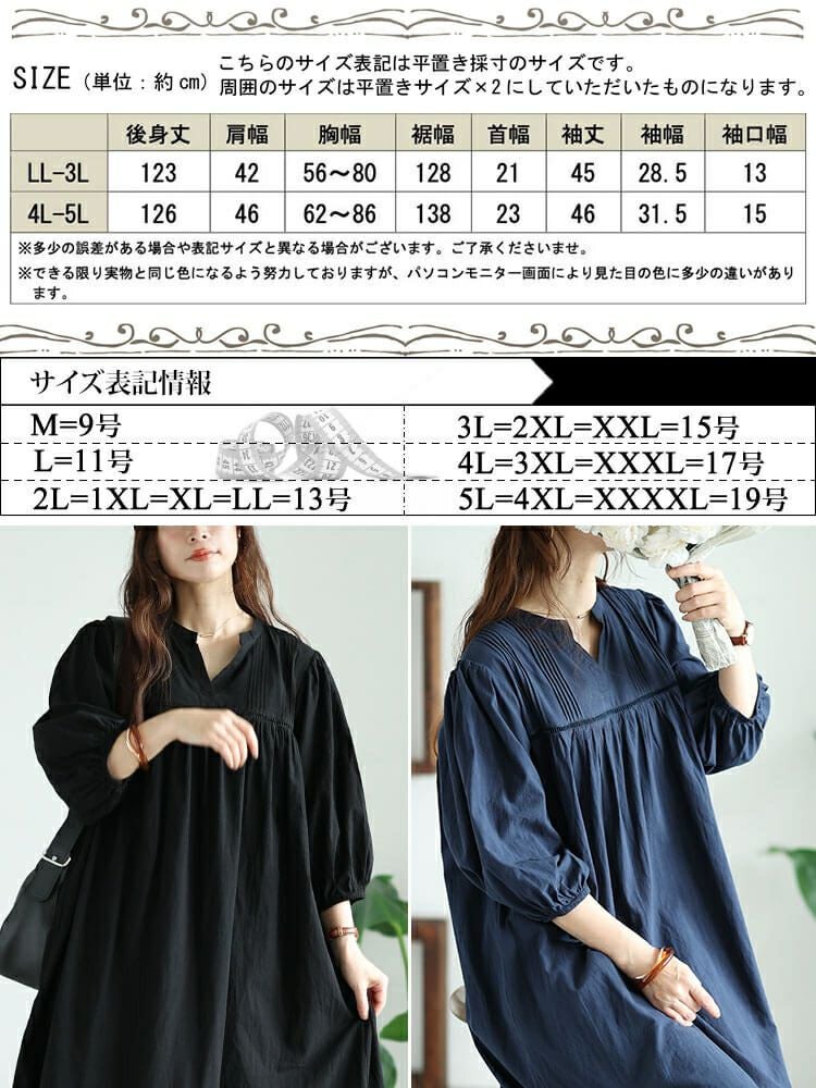 大きいサイズ レディース ピンタックコットンティアードワンピース　maru-30015