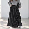 大きいサイズ レディース アシメドロストギャザースカート　fem-501