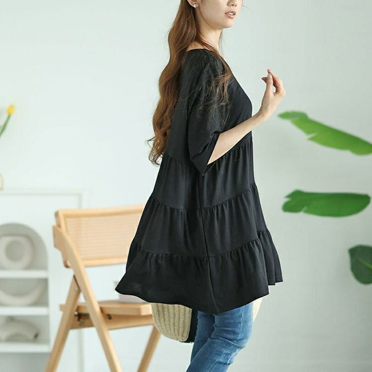 大きいサイズ レディース Vネックティアードチュニック　cast-5546010 【メール便可】