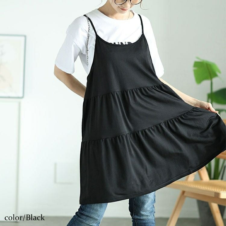 大きいサイズ レディース ティアードキャミソールチュニック　cast-5546009 【メール便可】