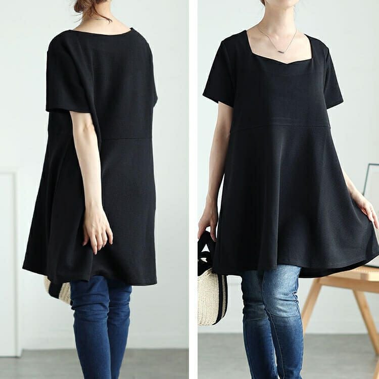 大きいサイズ レディース ダイヤモンドネックペプラムチュニック　bro-0048