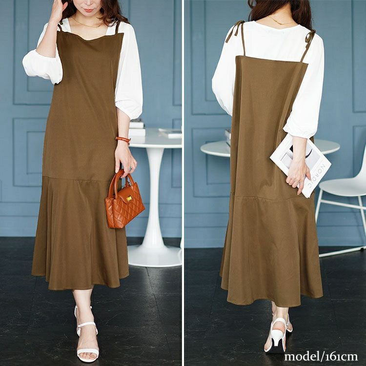 大きいサイズ レディース ブラウスドッキングマーメイドキャミワンピース　fem-511