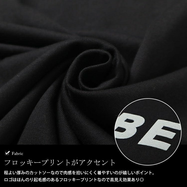 大きいサイズ レディース フロッキープリントロゴTシャツ　fem-505 【メール便可】