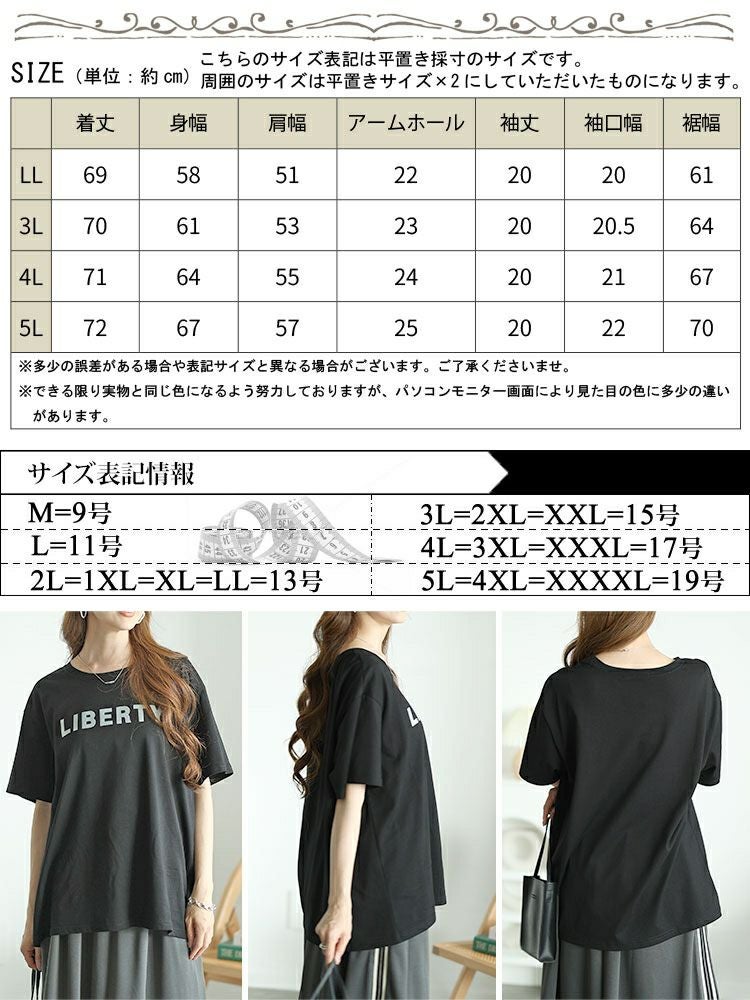 大きいサイズ レディース フロッキープリントロゴTシャツ　fem-505 【メール便可】