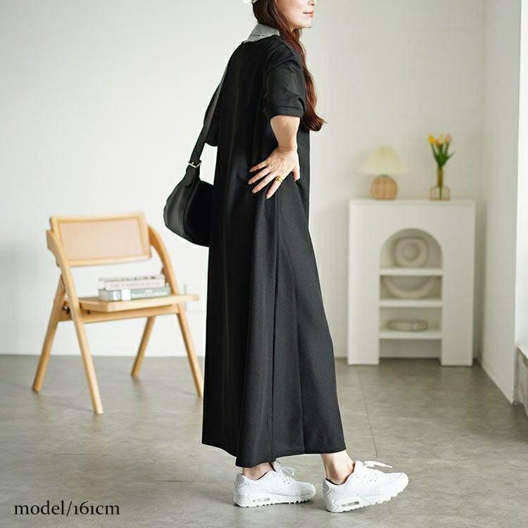 大きいサイズ レディース シャツドッキングワッフルワンピース　cast-5546003 【メール便可】