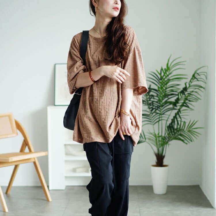 大きいサイズ レディース サガラジャガードプルオーバー　maru-30052 【メール便可】