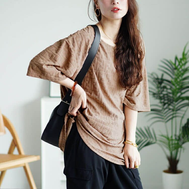 大きいサイズ レディース サガラジャガードプルオーバー　maru-30052 【メール便可】