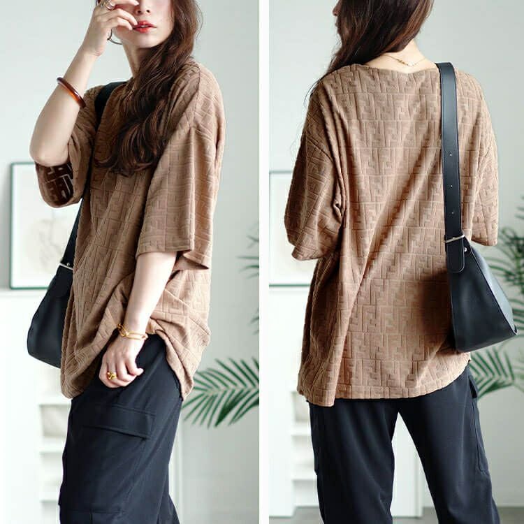 大きいサイズ レディース サガラジャガードプルオーバー　maru-30052 【メール便可】