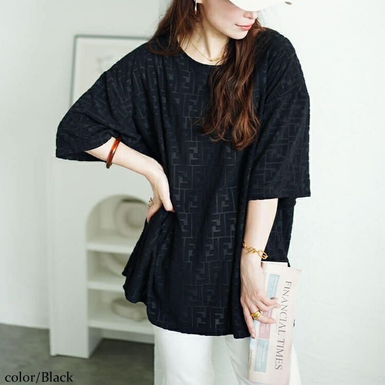 大きいサイズ レディース サガラジャガードプルオーバー　maru-30052 【メール便可】