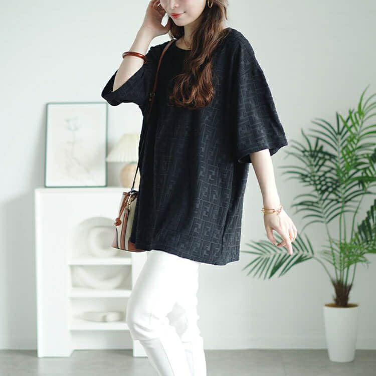 大きいサイズ レディース サガラジャガードプルオーバー　maru-30052 【メール便可】