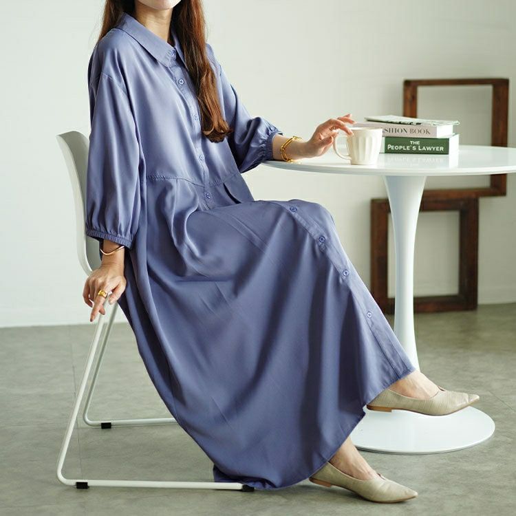 大きいサイズ レディース ウエストタックシャツワンピース　fem-510