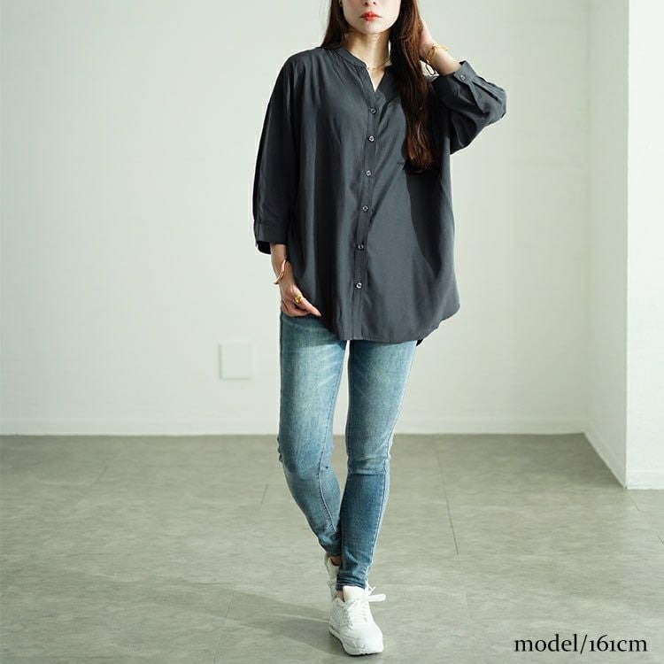 大きいサイズ レディース 前後ボタンスキッパーシャツ　fem-508 【メール便可】