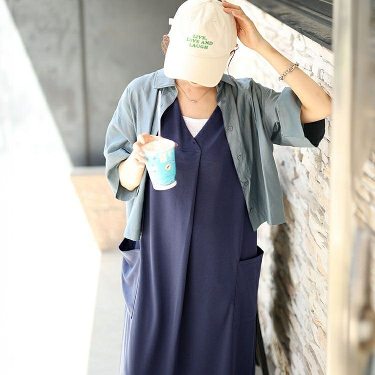 大きいサイズ レディース バックスリットフロントタックジャンパースカート　fem-503