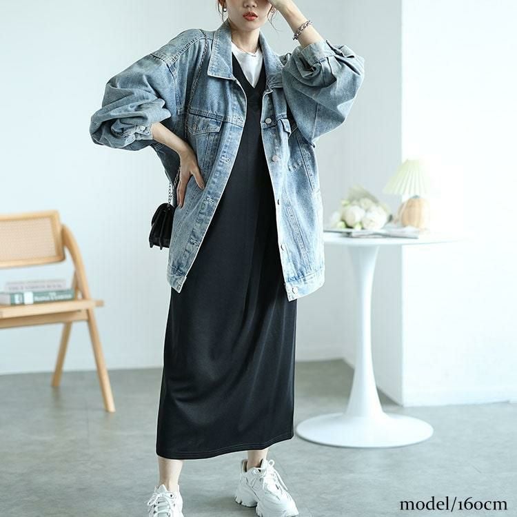 大きいサイズ レディース バックスリットフロントタックジャンパースカート　fem-503 ブラック