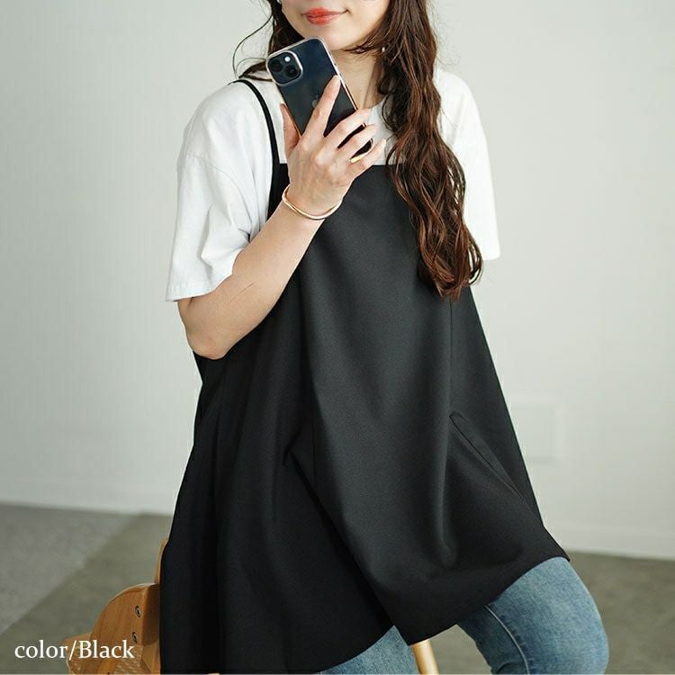 大きいサイズ レディース フレアキャミソールチュニック　maru-30056 【メール便可】