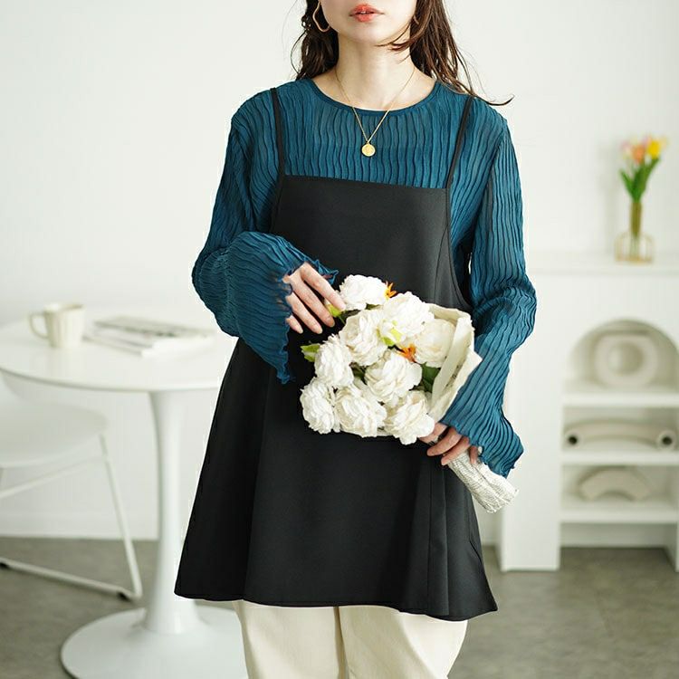 大きいサイズ レディース フレアキャミソールチュニック　maru-30056 【メール便可】