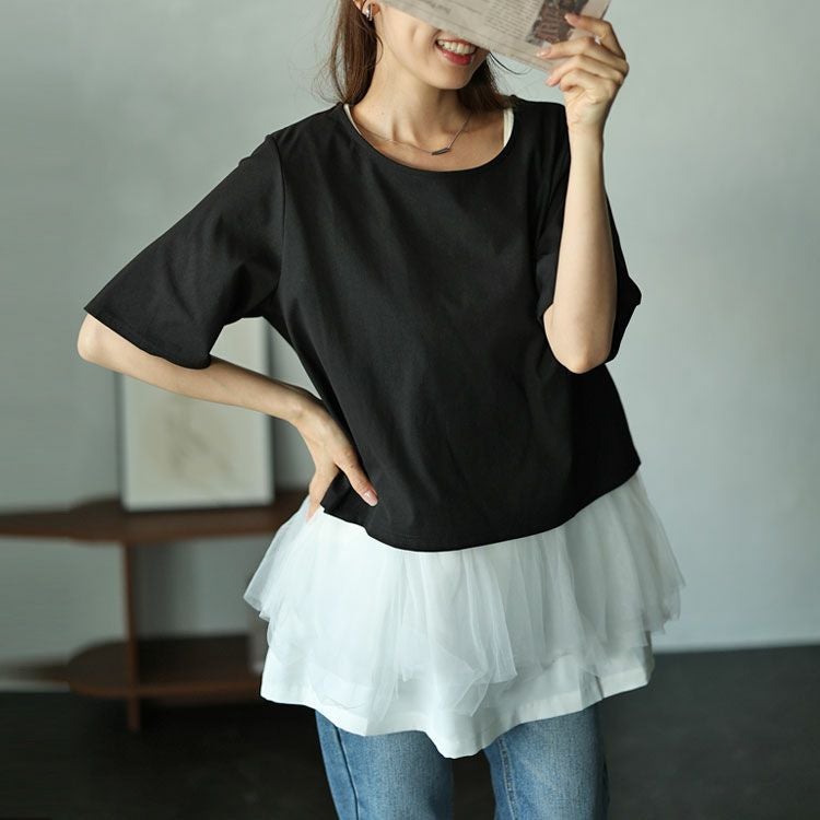 大きいサイズ レディース ウエストチュールタンクトップ　maru-30059 【メール便可】