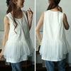 大きいサイズ レディース ウエストチュールタンクトップ　maru-30059 【メール便可】 オフホワイト