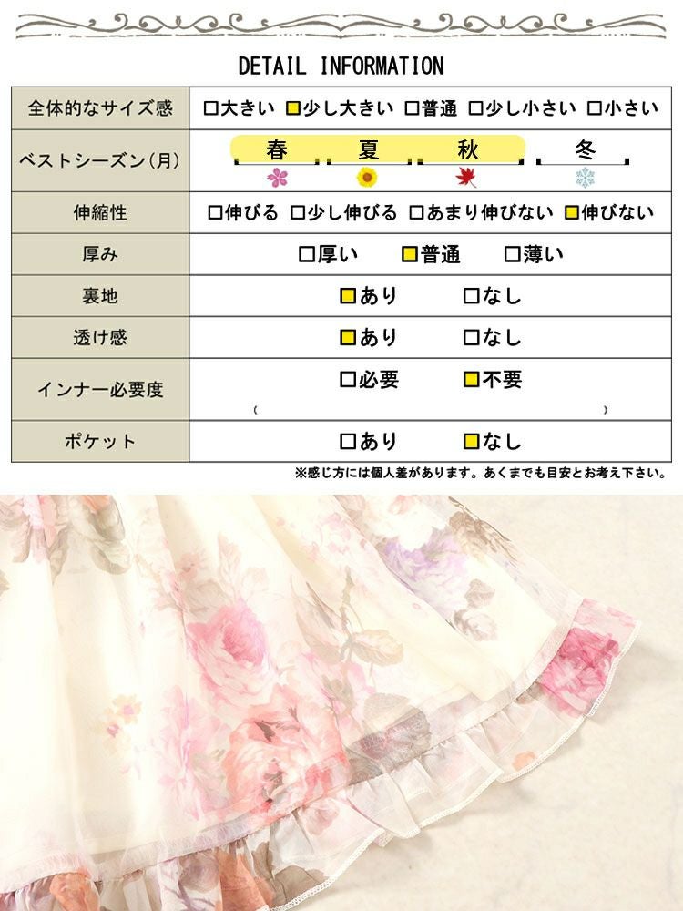 大きいサイズ レディース バックシャーリング花柄フリルトップス　goldy-1548 【メール便可】