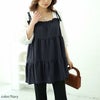 大きいサイズ レディース フェイクレイヤードティアードキャミチュニック　fem-514 ネイビー
