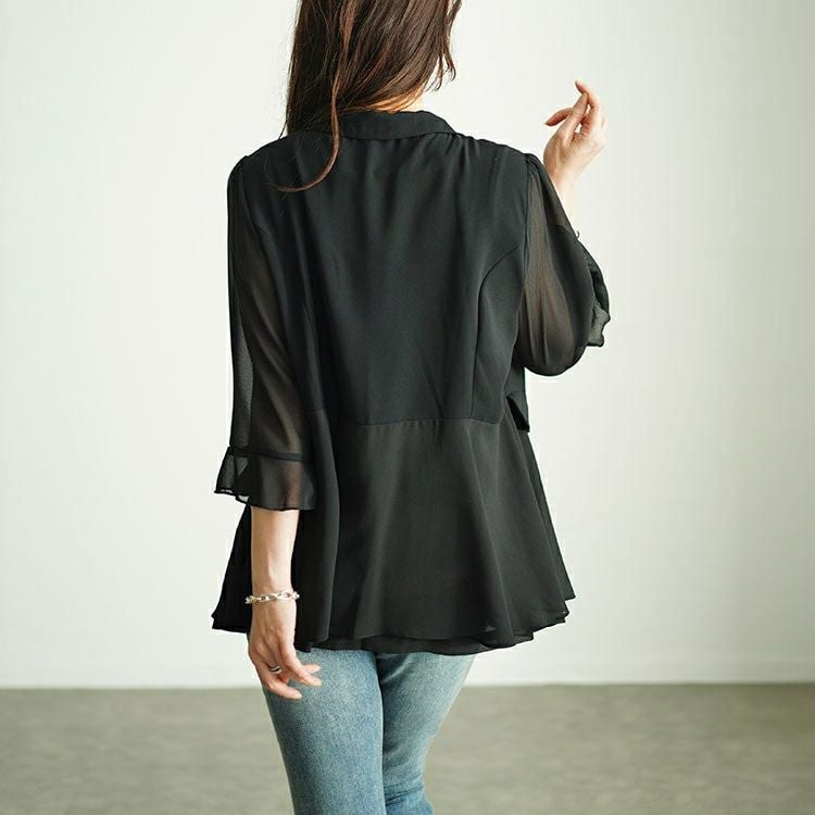 大きいサイズ レディース シアー切り替えテーラードジャケット　goldy-1545 【メール便可】