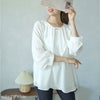 大きいサイズ レディース ゴールドパーツ付きラッフルブラウス　mncut-142545 オフホワイト