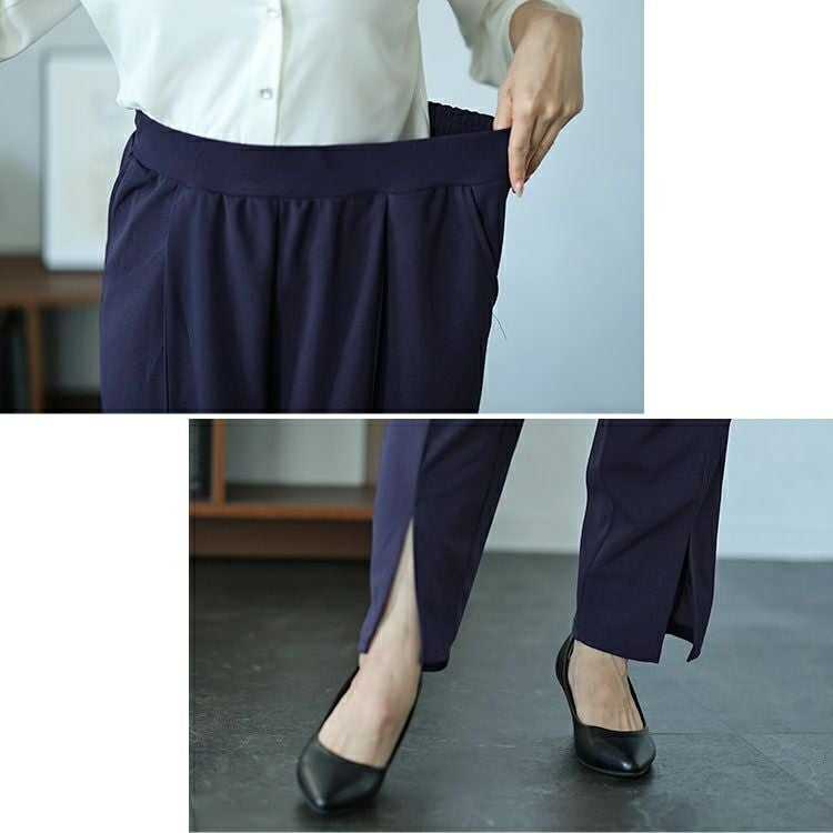 大きいサイズ レディース センタースリットテーパードパンツ　mncut-142543